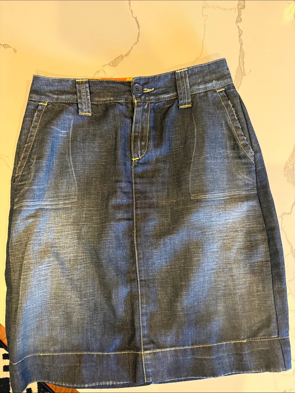 United Colors Of Benetton Dark Blue Denim Skirt Y2K